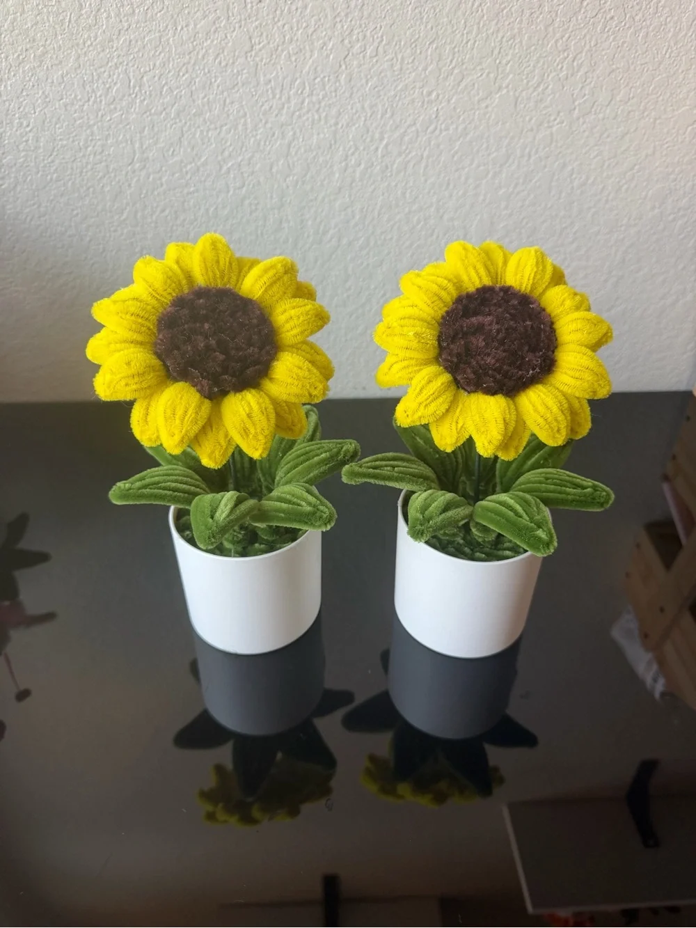 Handmade sunflower plant pot